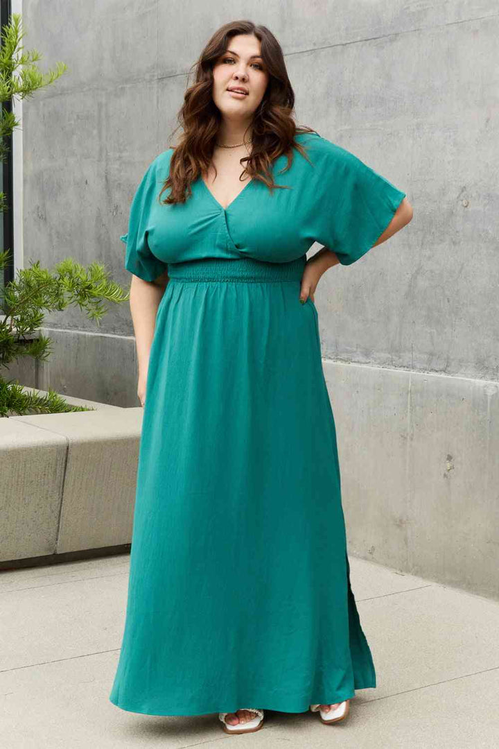 ODDI Full Size Woven Wrap Maxi Dress - Cheeky Chic Boutique
