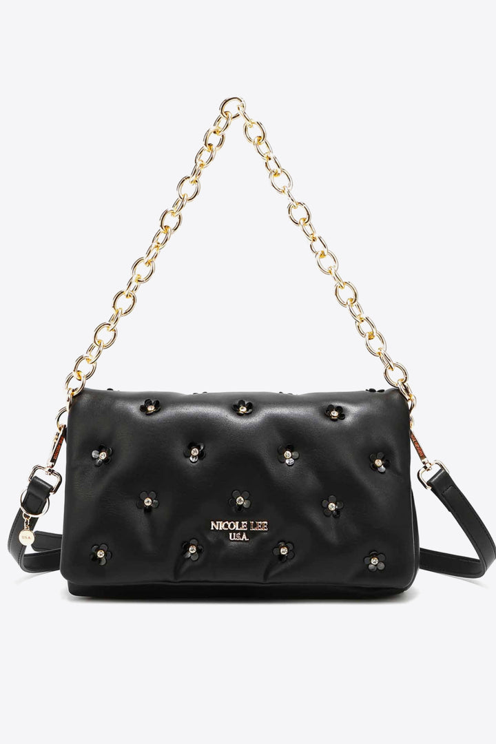 Nicole Lee USA Diamond Flower Messenger Crossbody Bag - Cheeky Chic Boutique