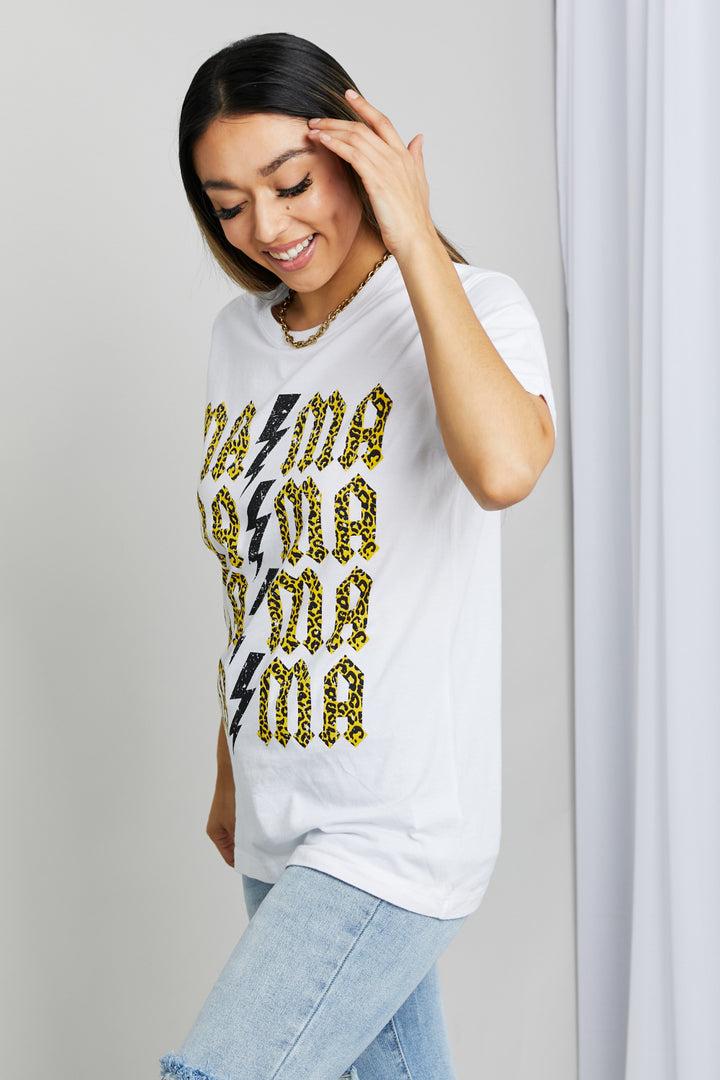 mineB Full Szie MAMA Leopard Lightning Graphic Tee - Cheeky Chic Boutique