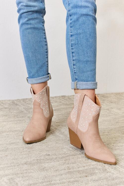 Small Town Girl Rhinestone Ankle Cowgirl Booties - Cheeky Chic Boutique