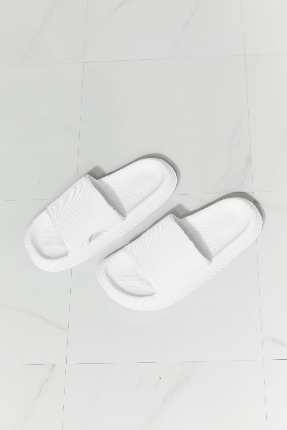MMShoes Arms Around Me Open Toe Slide in White - Cheeky Chic Boutique