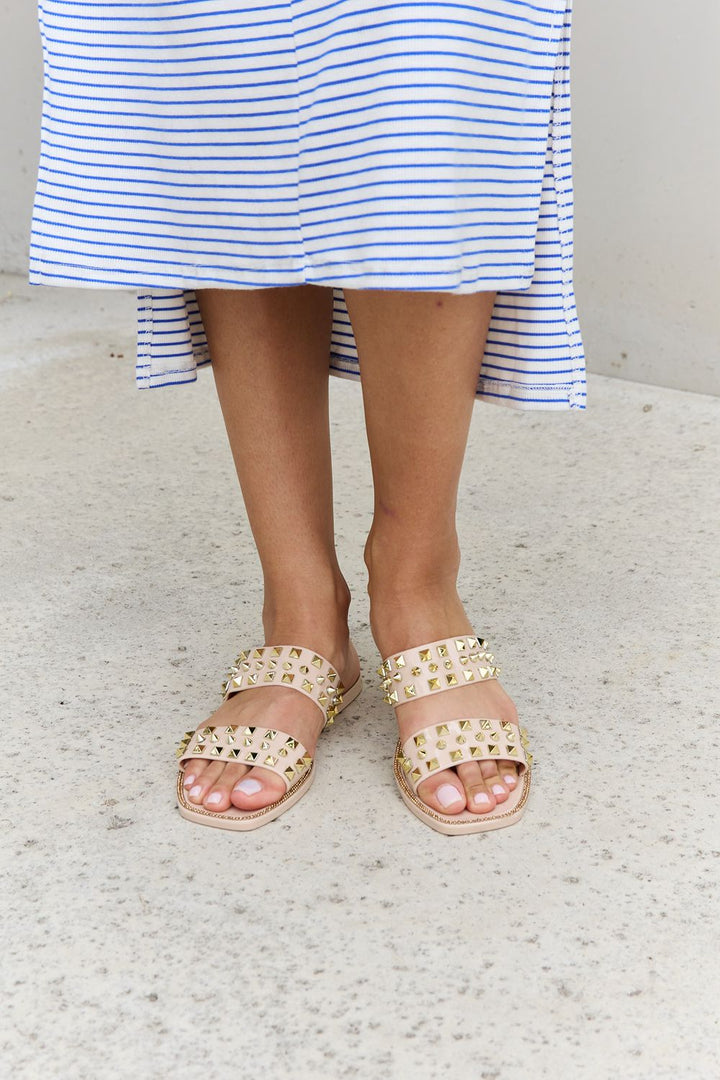 Forever Link Studded Double Strap Slide Jelly Sandal - Cheeky Chic Boutique
