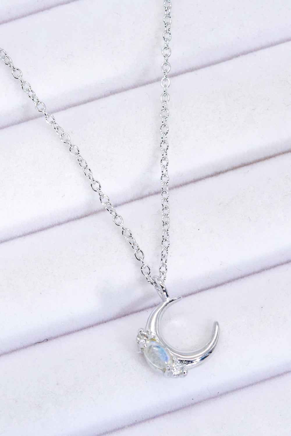 Natural Moonstone Moon Pendant Necklace - Cheeky Chic Boutique