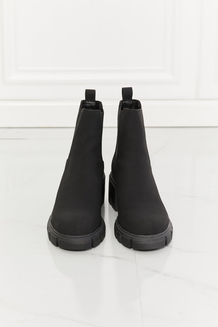 MMShoes Work For It Matte Lug Sole Chelsea Boots in Black - Cheeky Chic Boutique