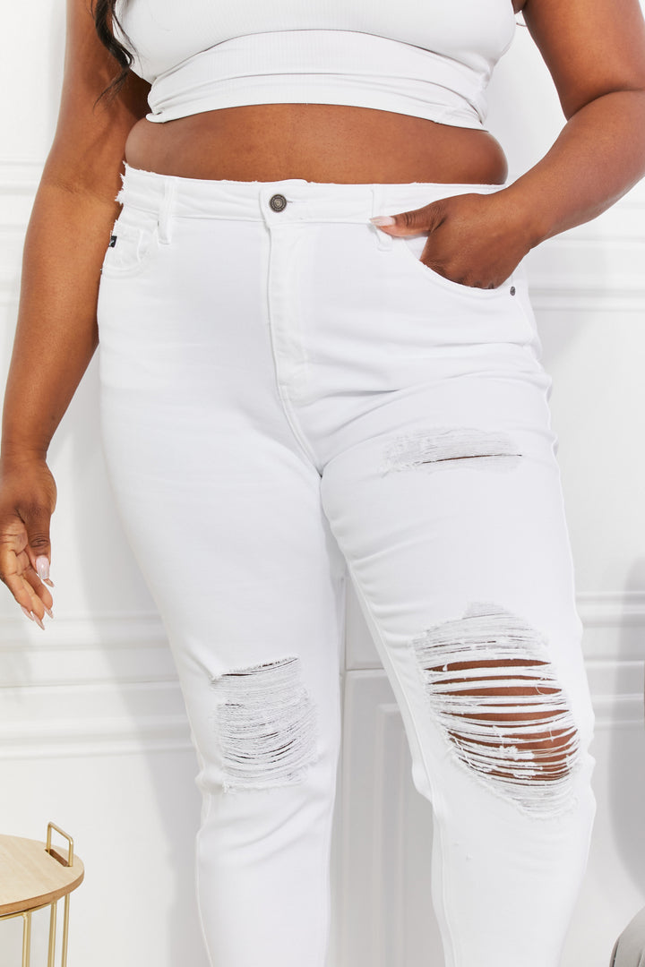 Kancan Full Size Juniper High Rise Slim Straight Distressed Jeans - Cheeky Chic Boutique