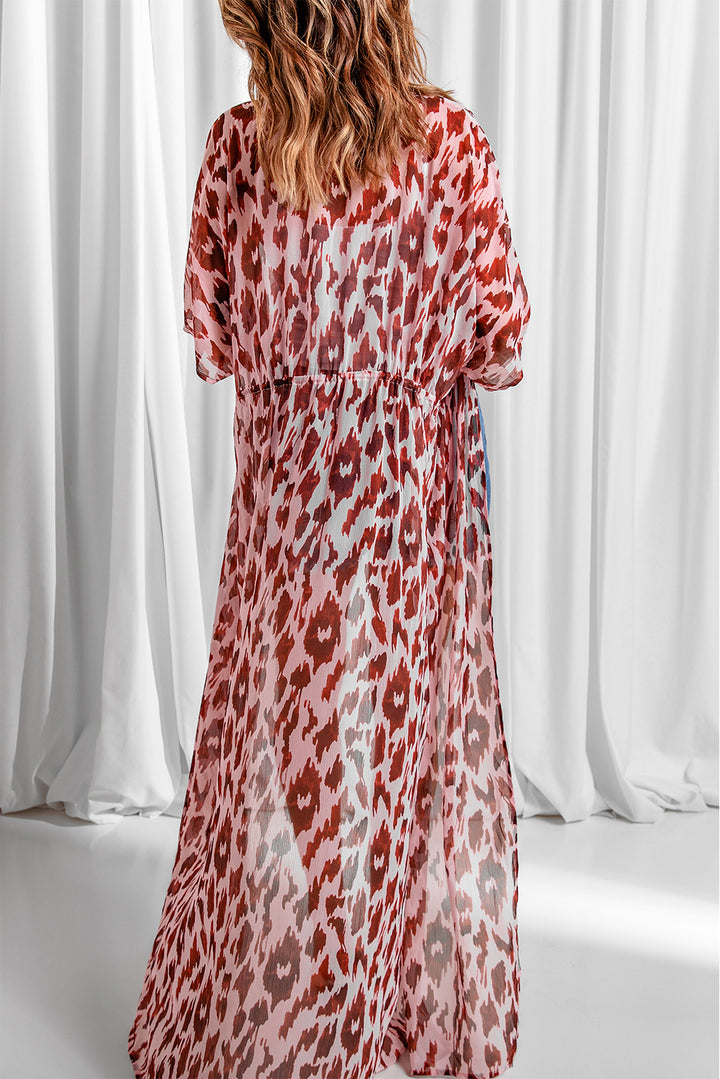 PRE-ORDER Animal Print Half Sleeve Duster Cardigan - Cheeky Chic Boutique