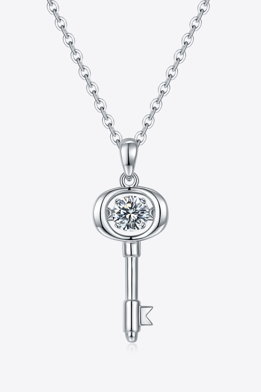 Bella Moissanite Key Pendant Necklace - Cheeky Chic Boutique