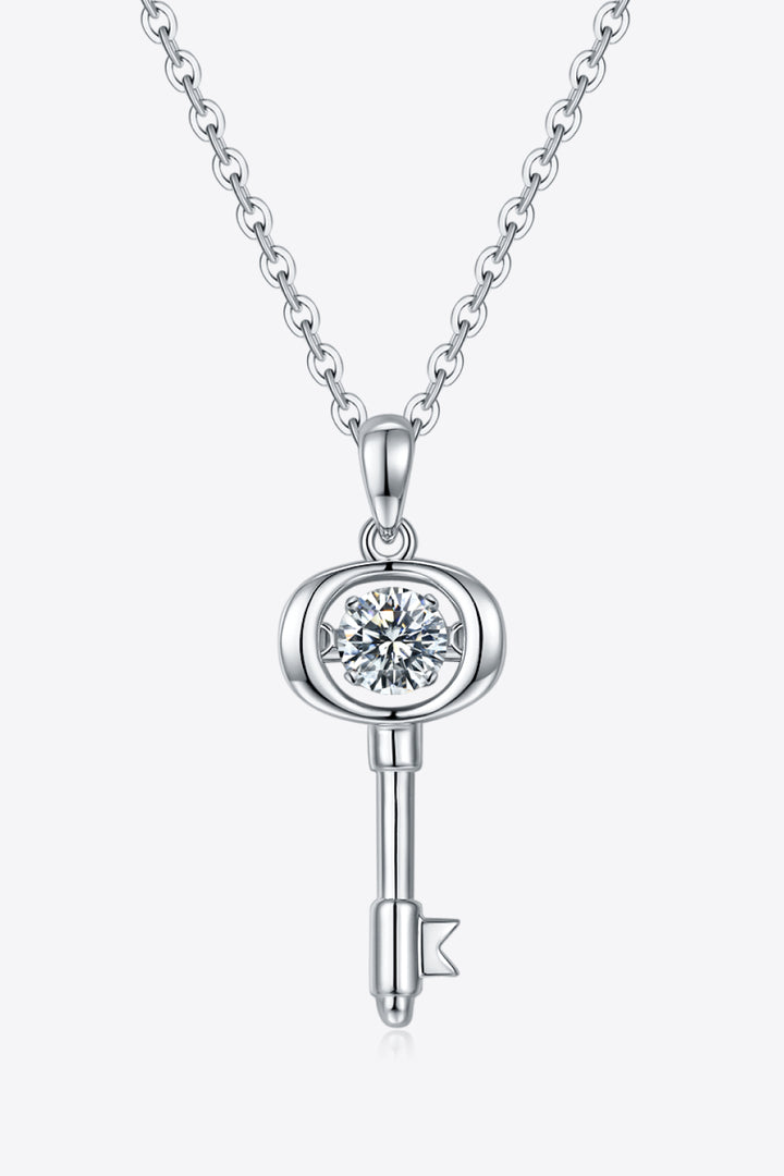 Bella Moissanite Key Pendant Necklace - Cheeky Chic Boutique