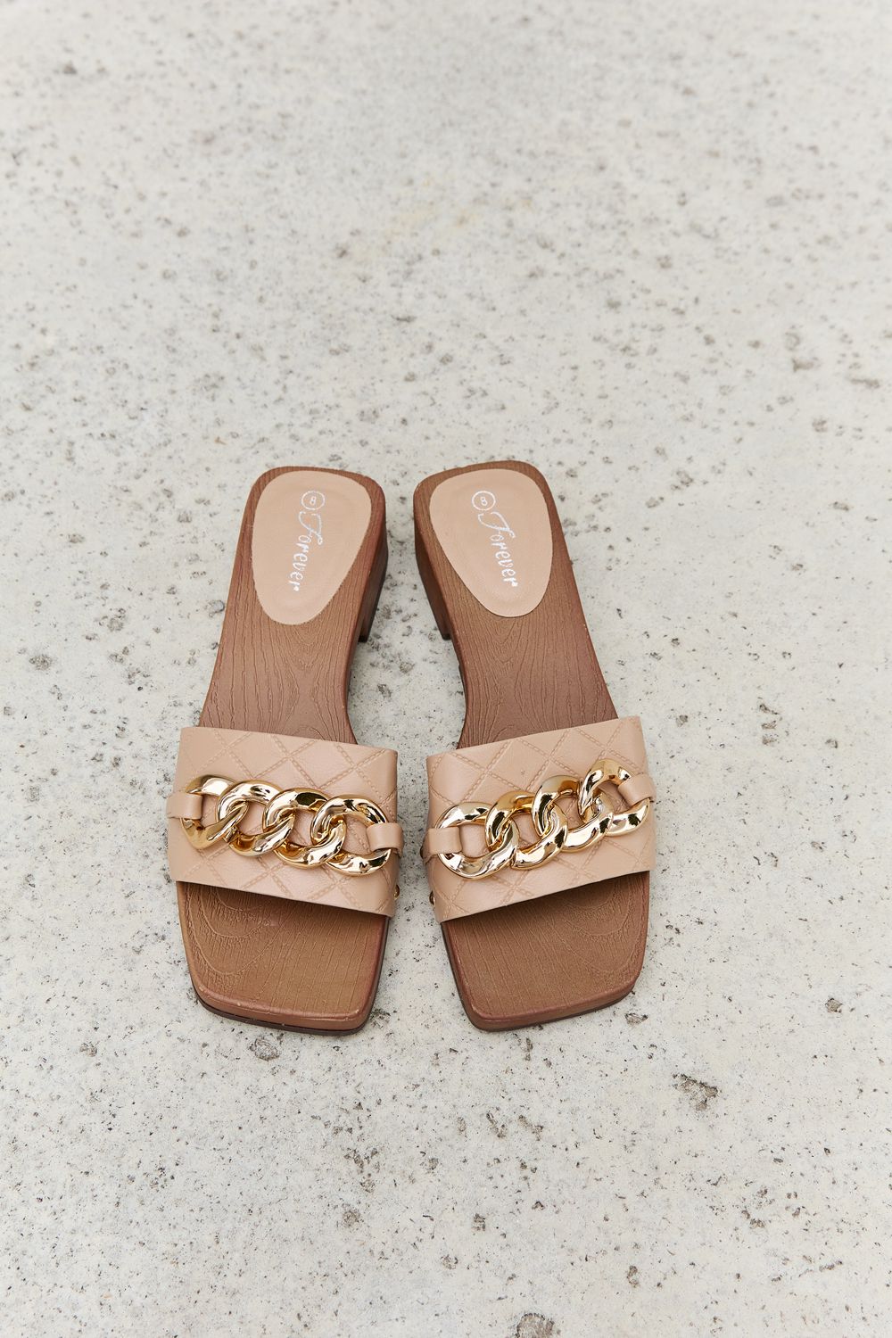 Better Than Before Nude Chain Clogs - Cheeky Chic Boutique