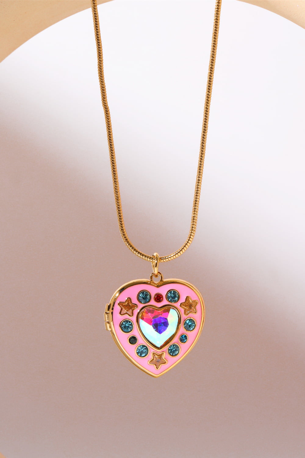 Love in a Locket Rhinestone Necklace - Cheeky Chic Boutique