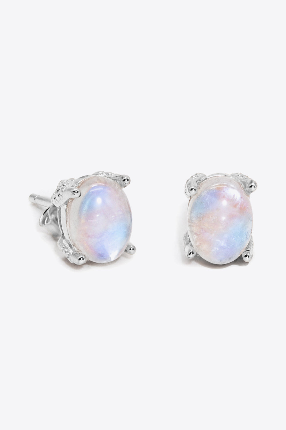 Natural Moonstone 4-Prong Stud Earrings - Cheeky Chic Boutique
