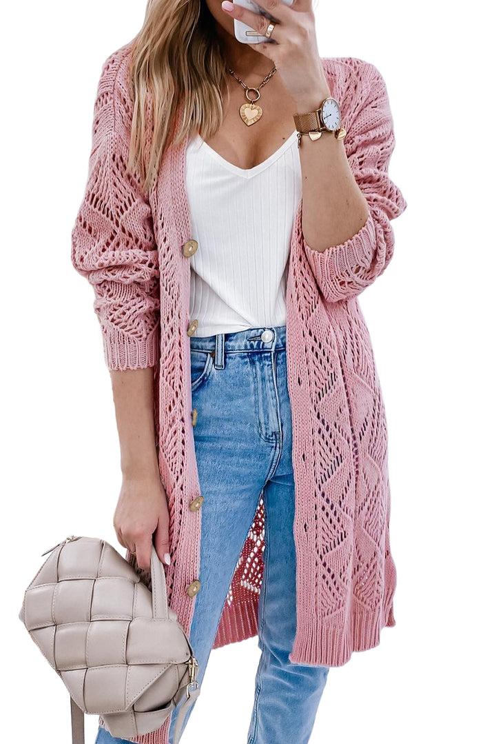 V-Neck Long Sleeve Cardigan - Cheeky Chic Boutique