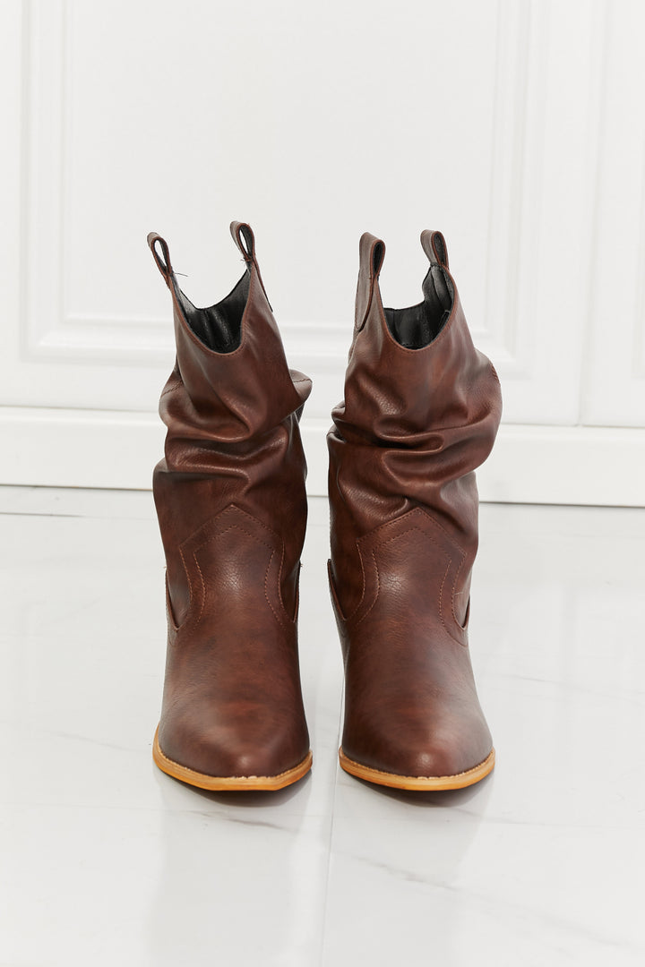 MMShoes Better in Texas Scrunch Cowboy Boots in Brown - Cheeky Chic Boutique