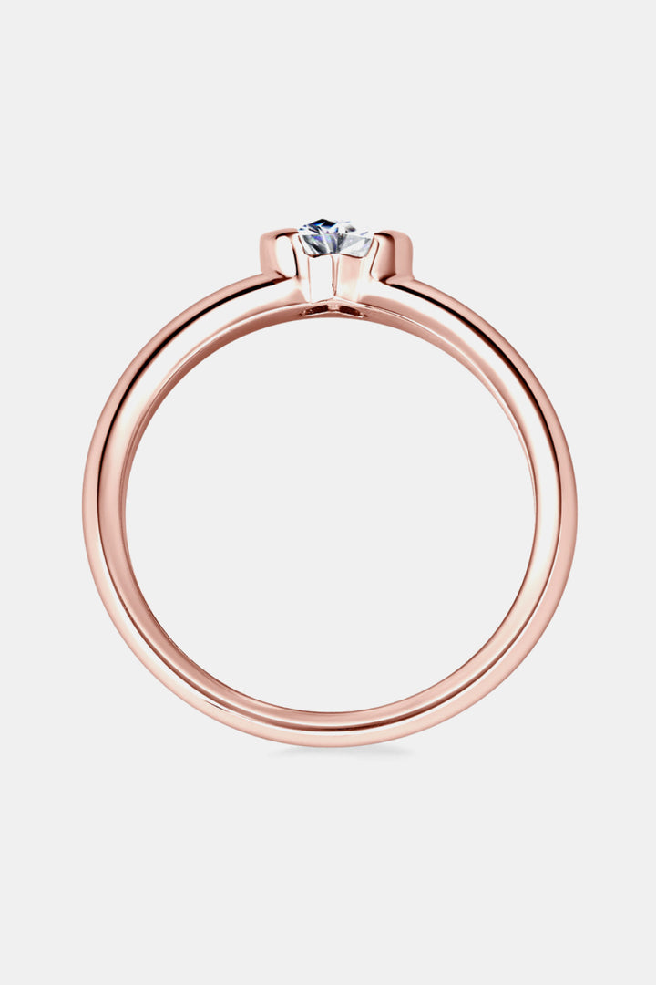 Rory Moissanite 925 Heart Solitaire Ring - Cheeky Chic Boutique