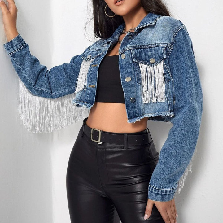 Rodeo Nights Cropped Denim Jacket - Cheeky Chic Boutique