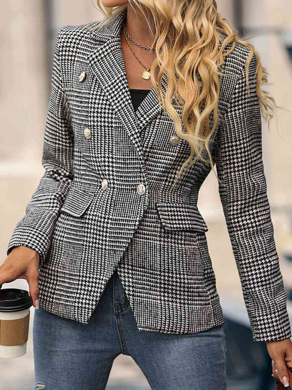 See the World Houndstooth Blazer - Cheeky Chic Boutique
