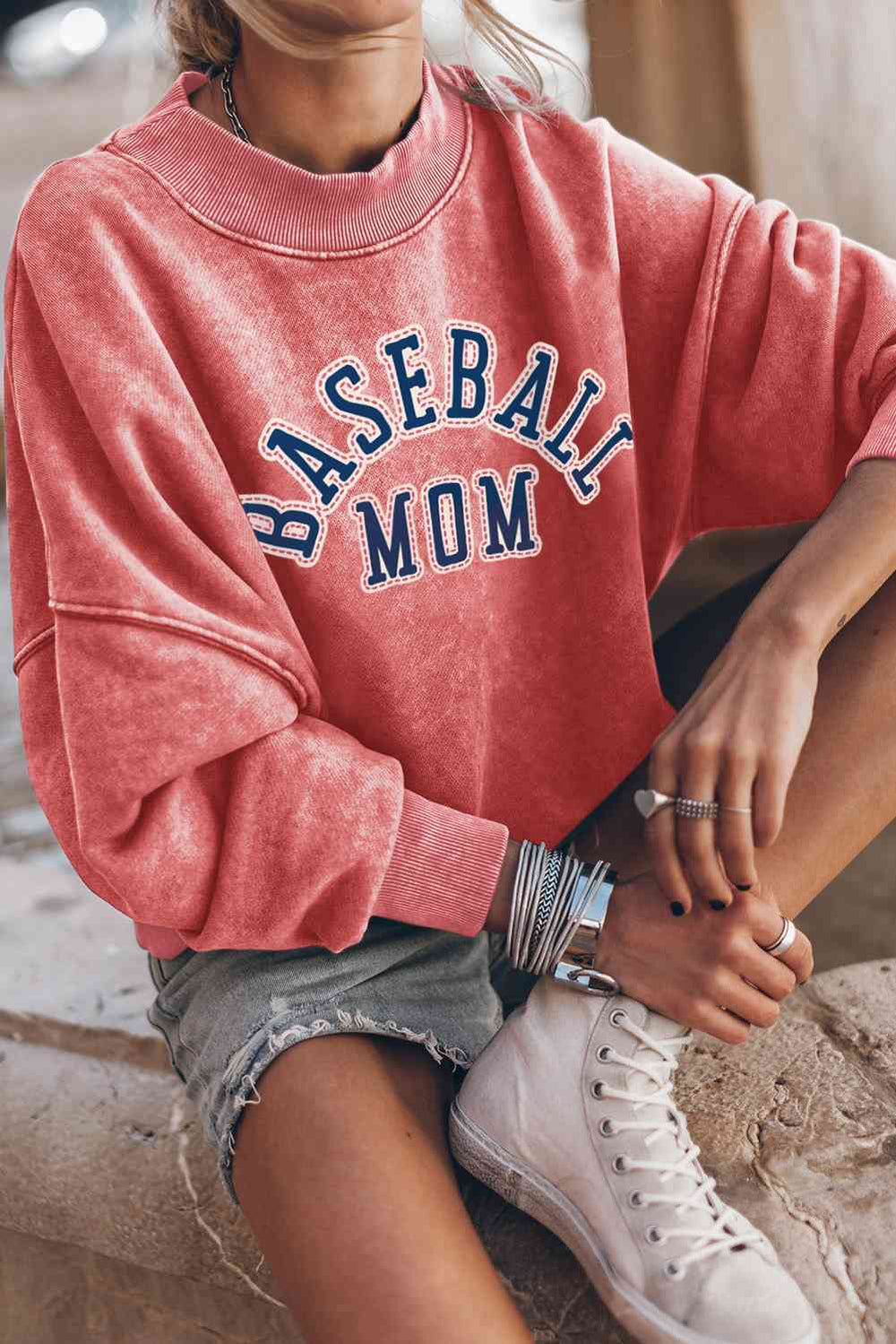 Baseball Mom Graphic Sweatshirt - Cheeky Chic Boutique