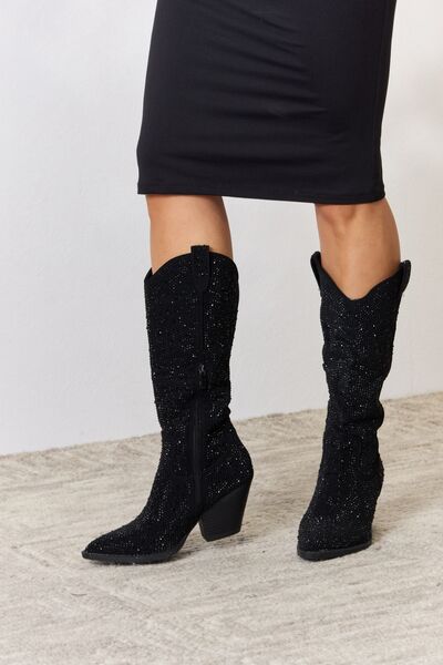 Darkest Hour Rhinestone Cowboy Boots - Cheeky Chic Boutique