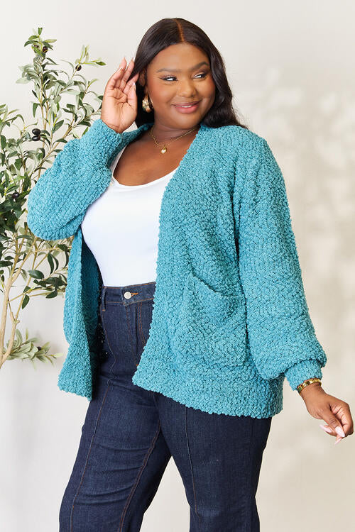 Falling For You Teal Cardigan - Cheeky Chic Boutique