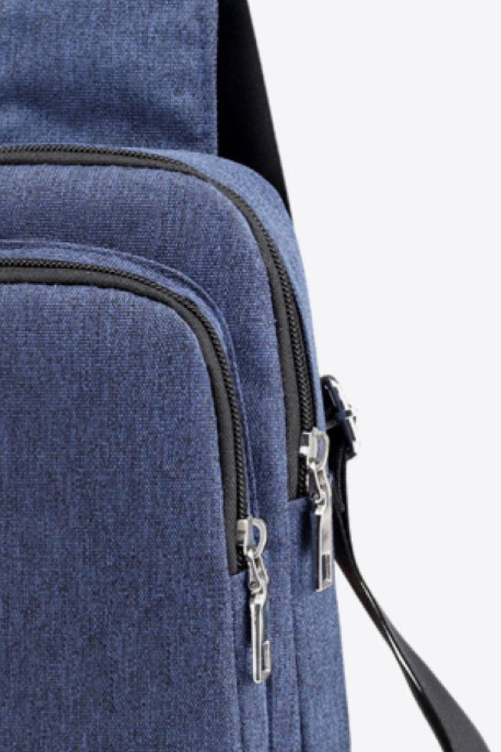 PRE-ORDER Zip Closure Adjustable Strap Oxford Sling Bag - Cheeky Chic Boutique
