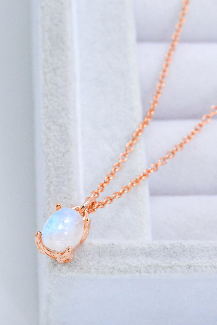 Natural 4-Prong Pendant Moonstone Necklace - Cheeky Chic Boutique