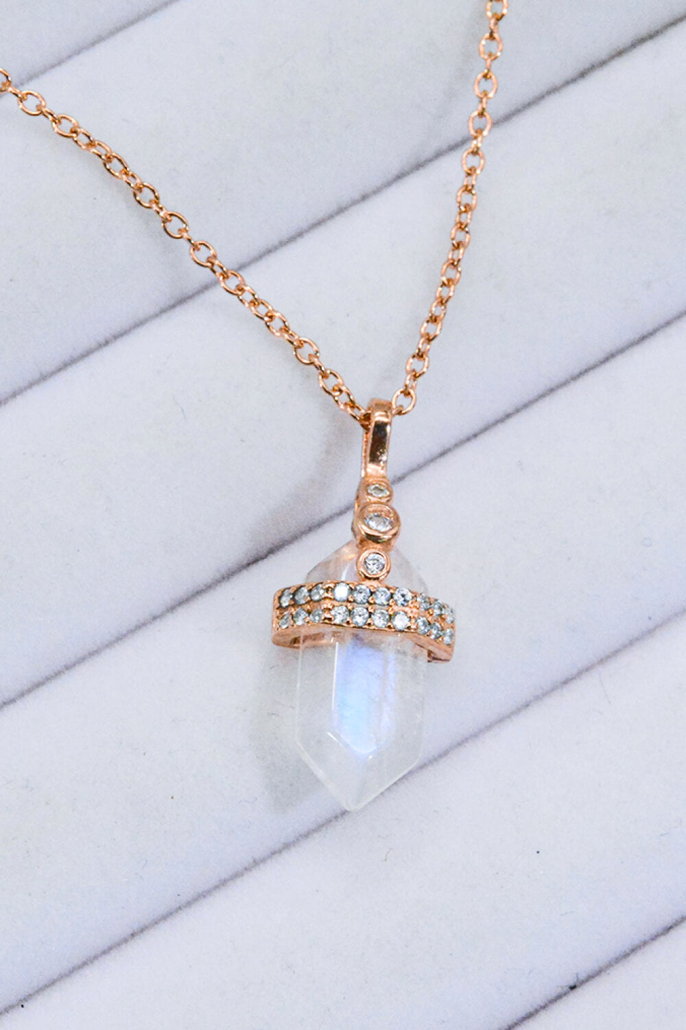 925 Sterling Silver Moonstone Pendant Necklace - Cheeky Chic Boutique