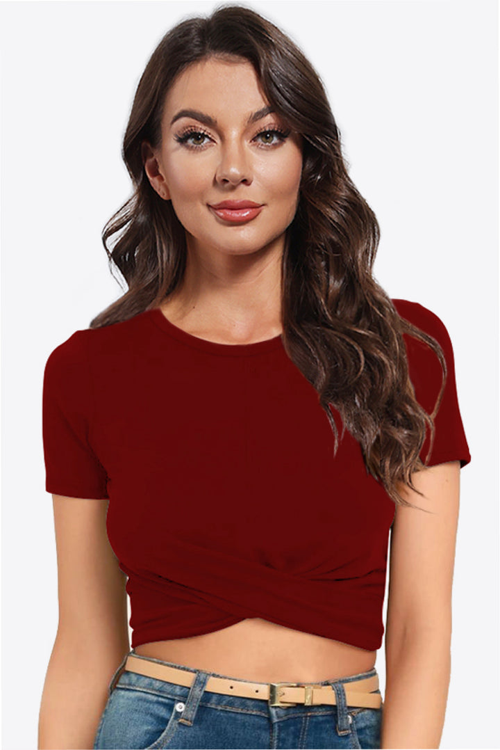 Just a Crush Crisscross Tee - Cheeky Chic Boutique