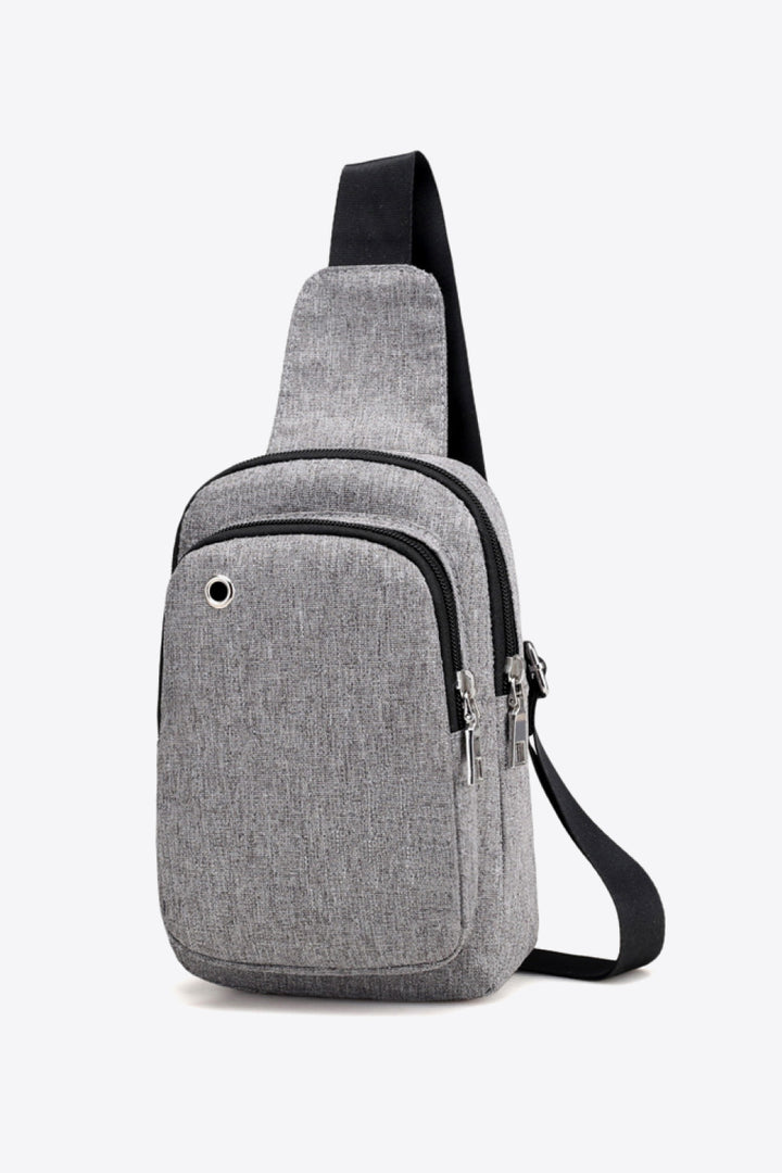 PRE-ORDER Zip Closure Adjustable Strap Oxford Sling Bag - Cheeky Chic Boutique