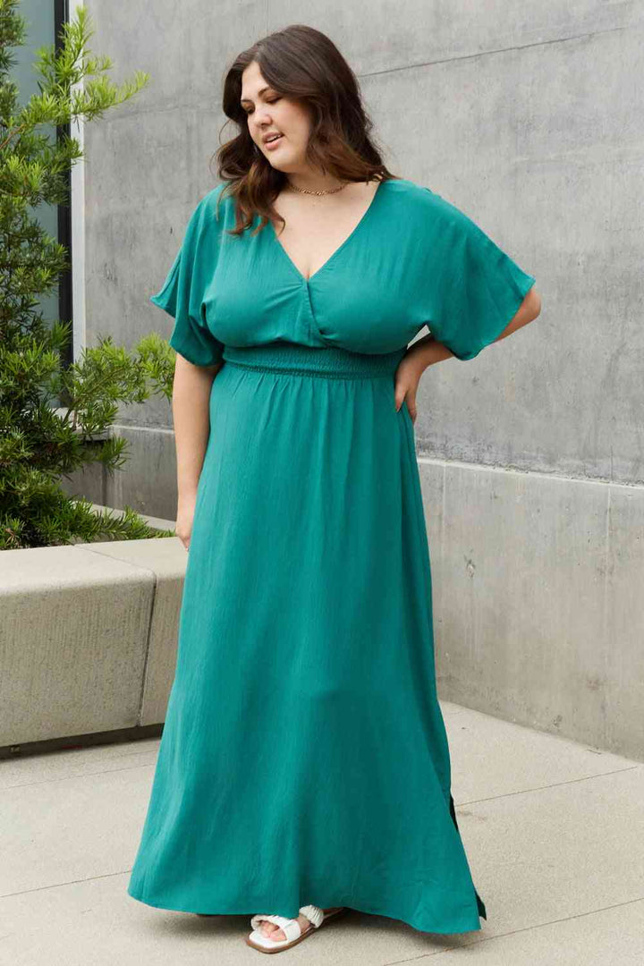 ODDI Full Size Woven Wrap Maxi Dress - Cheeky Chic Boutique