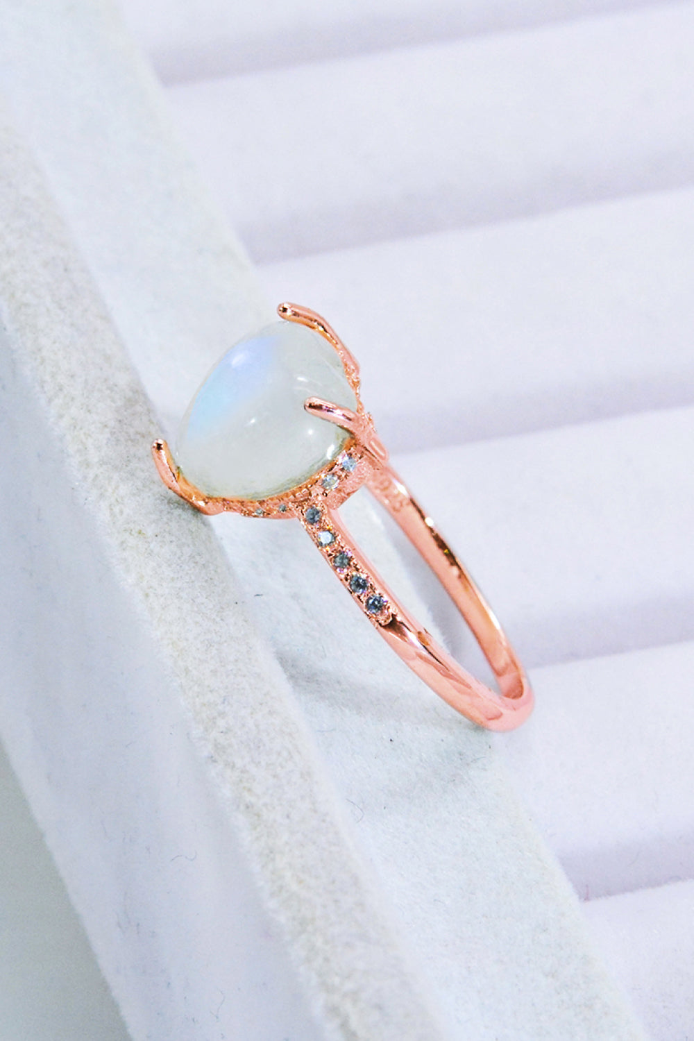 Heart-Shaped Natural Moonstone Ring - Cheeky Chic Boutique