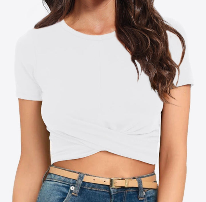 Just a Crush Crisscross Tee - Cheeky Chic Boutique