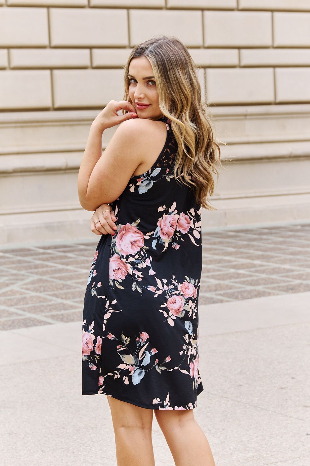 On A Journey Floral Lace Detail Sleeveless Mini Dress - Cheeky Chic Boutique