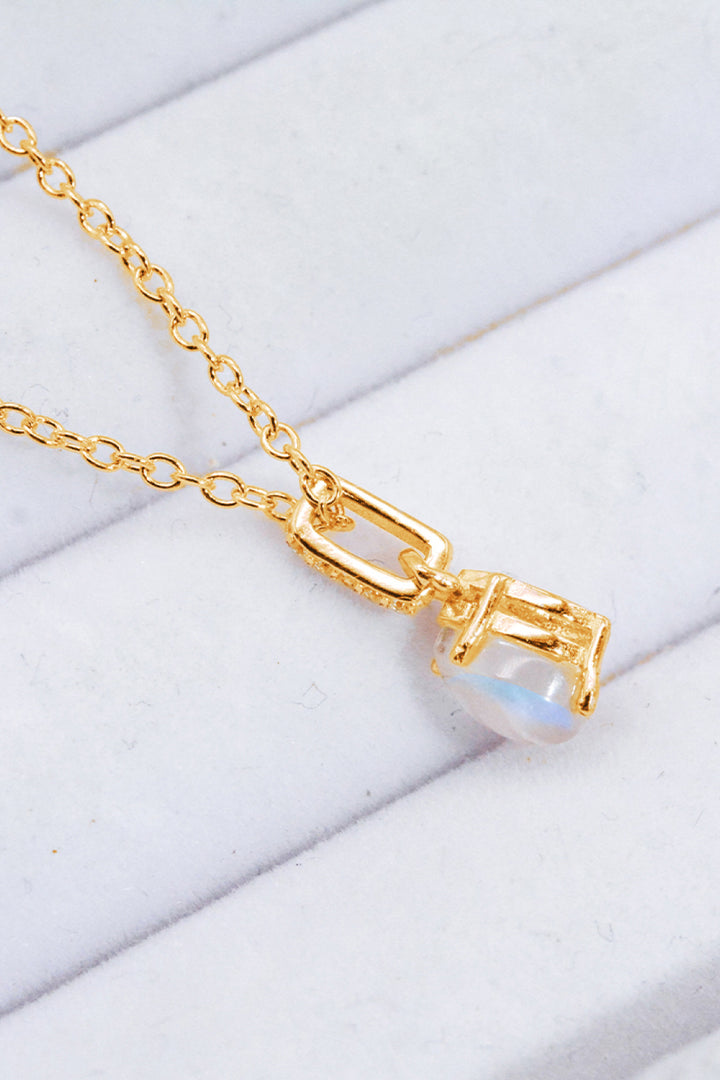Moonstone Teardrop Pendant Necklace - Cheeky Chic Boutique