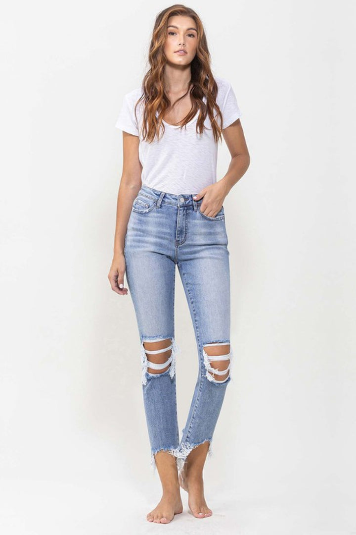 Lovervet Full Size Courtney Super High Rise Kick Flare Jeans - Cheeky Chic Boutique