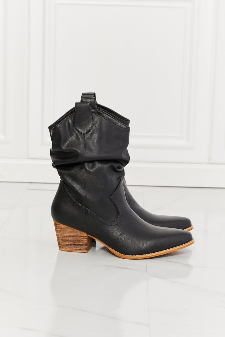 MMShoes Better in Texas Scrunch Cowboy Boots in Black - Cheeky Chic Boutique