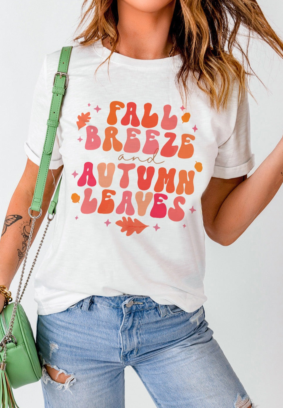 Fall Breeze Autumn Leaves Graphic Tee - Cheeky Chic Boutique