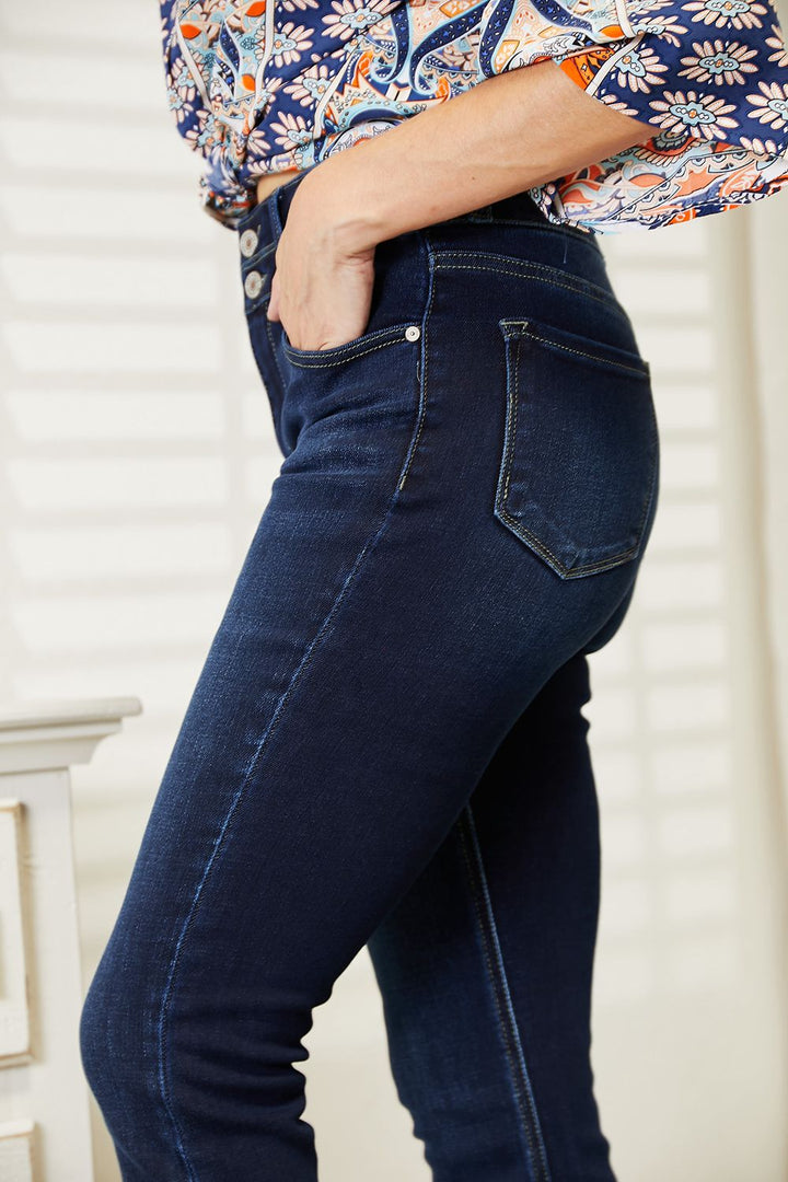 Kancan Full Size High Rise Wide Waistband Bootcut Jeans - Cheeky Chic Boutique