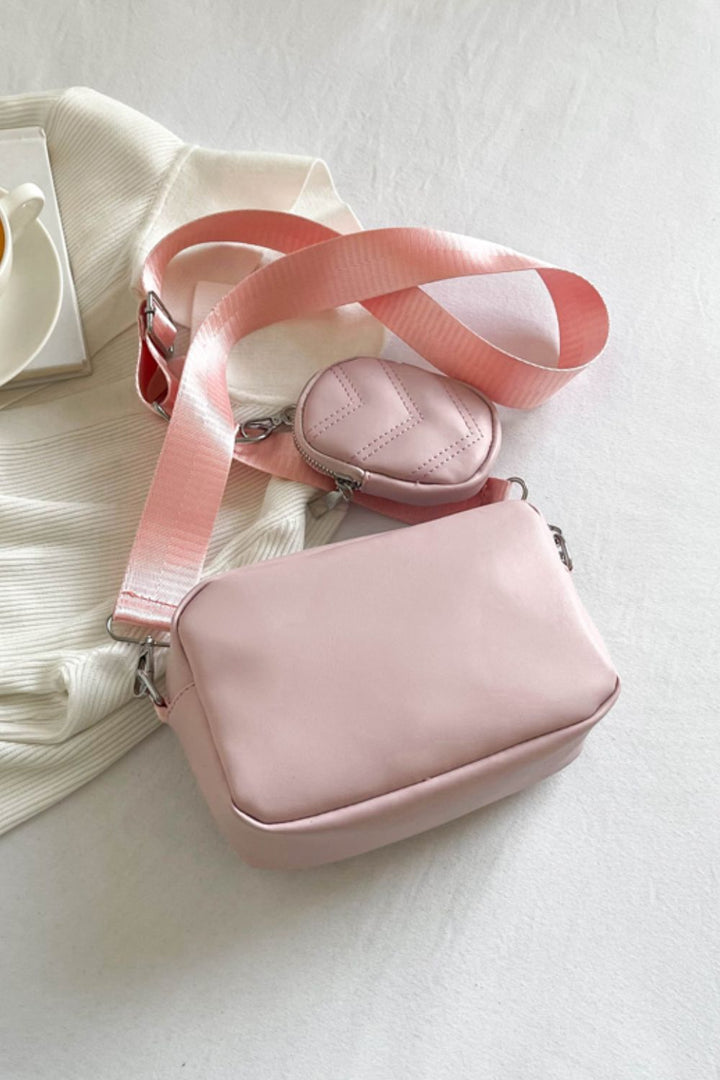 PU Leather Shoulder Bag with Small Purse - Cheeky Chic Boutique