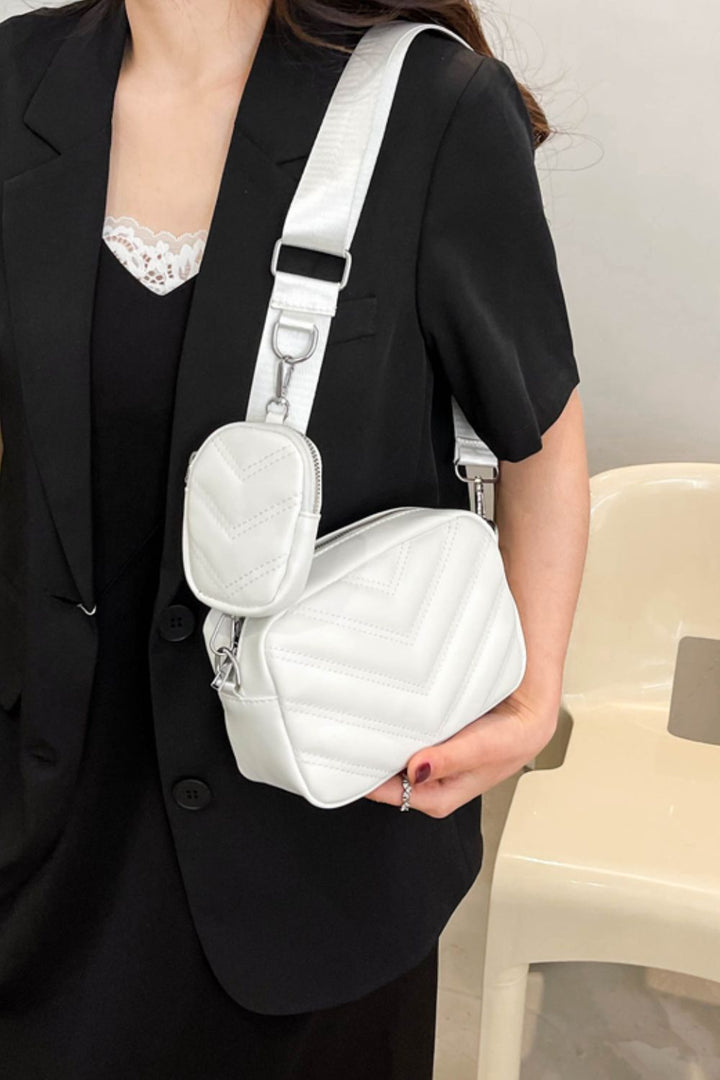 PU Leather Shoulder Bag with Small Purse - Cheeky Chic Boutique