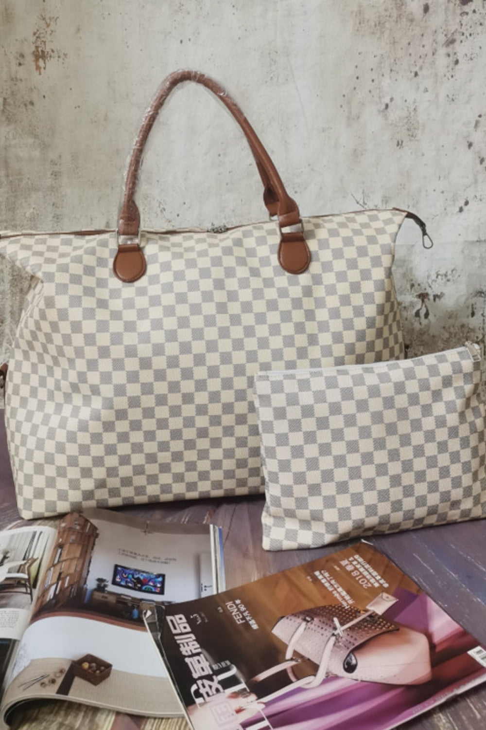 Checkered Two-Piece Bag Set - Cheeky Chic Boutique