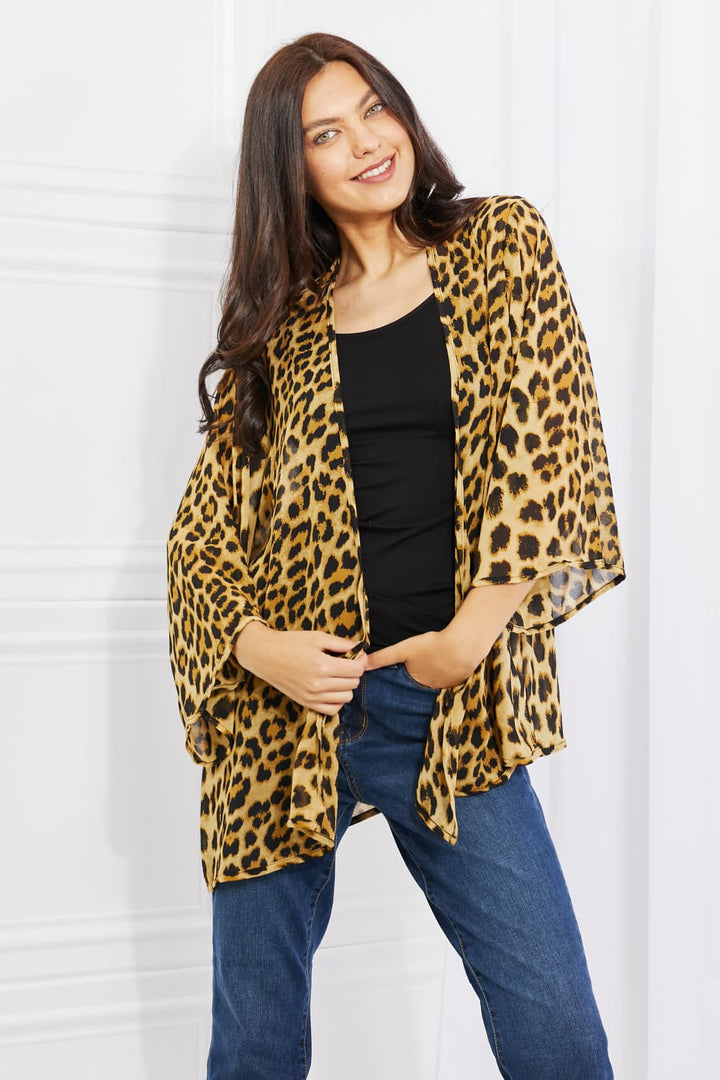 Melody Wild Muse Full Size Animal Print Kimono in Brown - Cheeky Chic Boutique