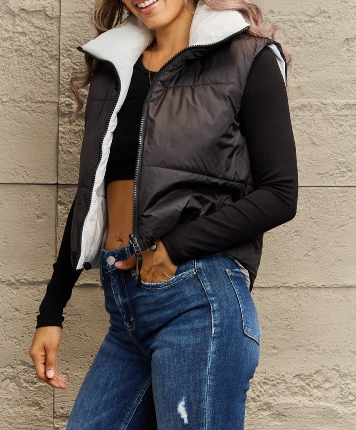 Macaroon Reversible Puffer Vest - Cheeky Chic Boutique