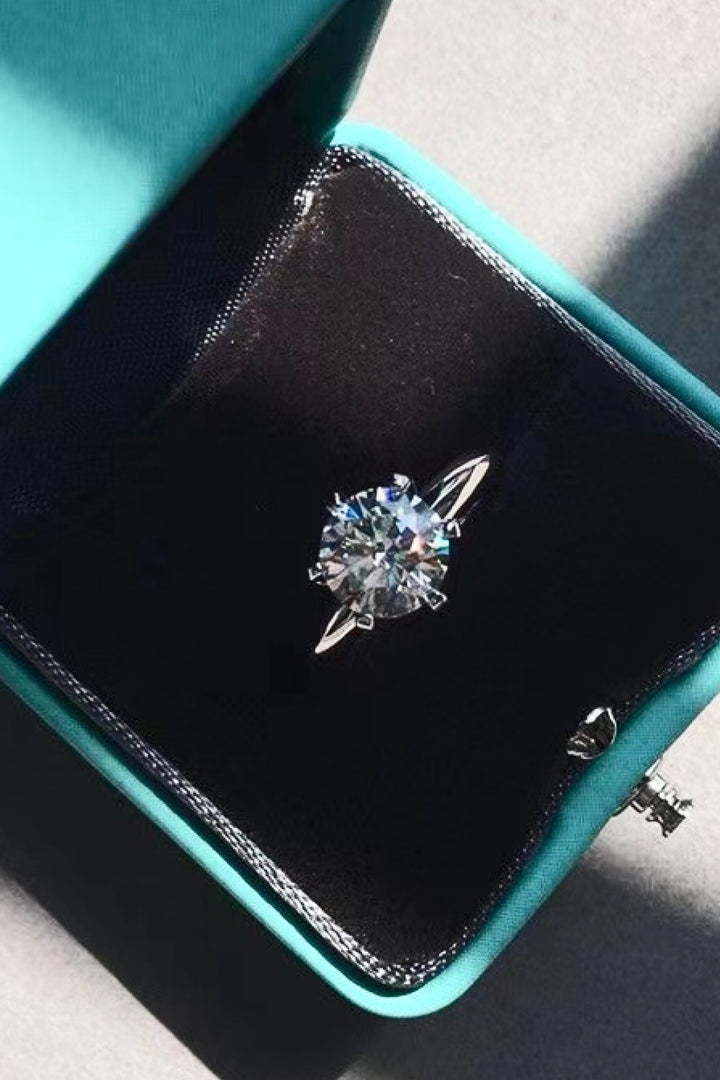 925 Sterling Silver 3 Carat Moissanite 6-Prong Ring - Cheeky Chic Boutique