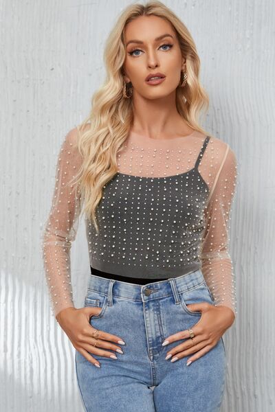 Pearly Queen Sheer Top - Cheeky Chic Boutique
