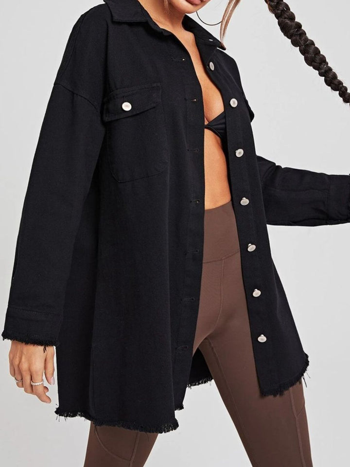 My Boyfriend's Denim Shacket - Cheeky Chic Boutique