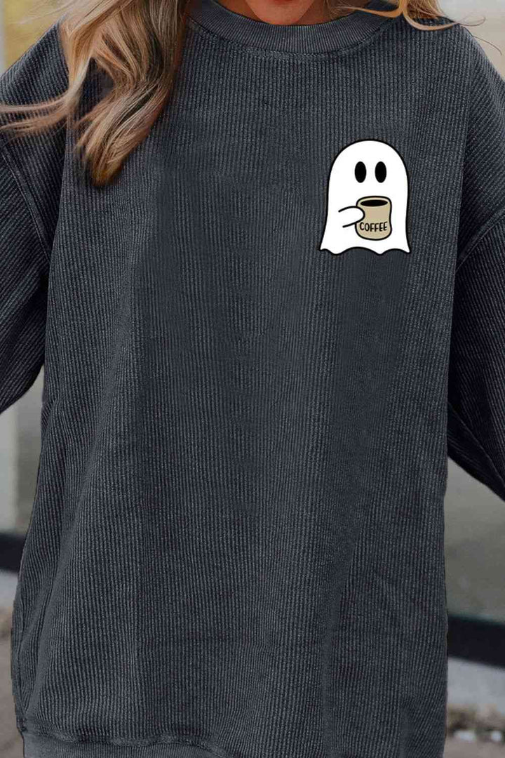 Caffeinated Ghost Graphic Sweatshirt - Cheeky Chic Boutique