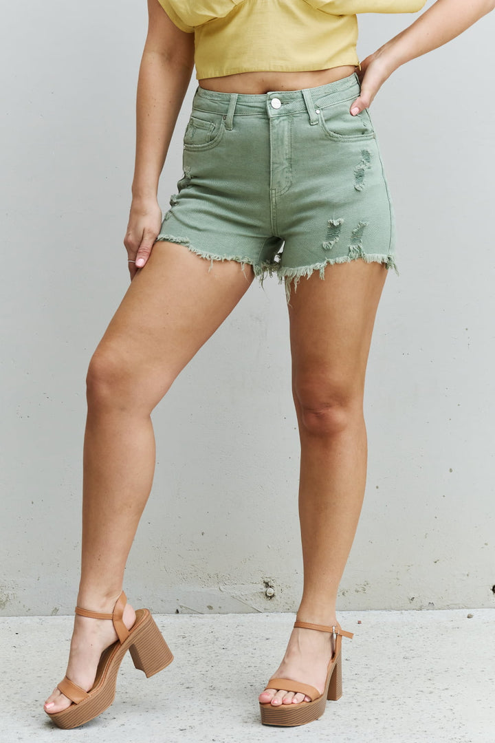 Katie High Waisted Shorts - Cheeky Chic Boutique