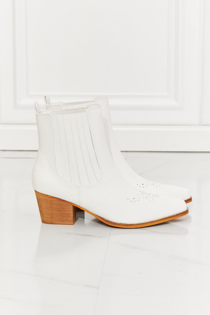 MMShoes Love the Journey Stacked Heel Chelsea Boot in White - Cheeky Chic Boutique