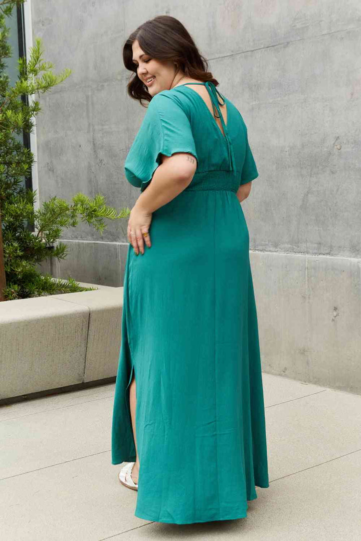 ODDI Full Size Woven Wrap Maxi Dress - Cheeky Chic Boutique