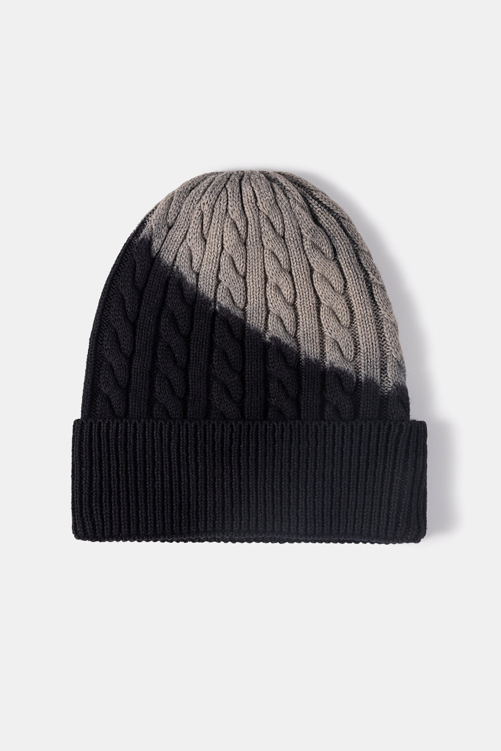 Contrast Tie-Dye Cable-Knit Cuffed Beanie - Cheeky Chic Boutique